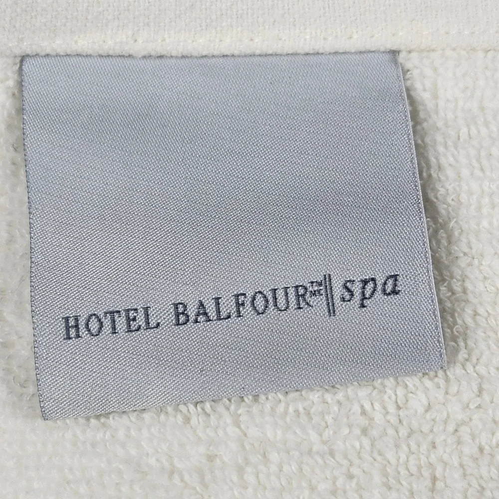 Hotel Balfour Spa Hand Towels Set Of 2 16x28 100% Turkish Cotton White Blue Bath